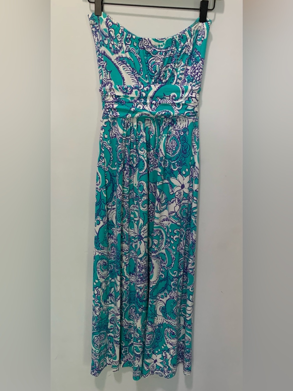 Lilly Pulitzer Holbrook Strapless Maxi Dress Montauk Seafoam Green Size XS - Picture 3 of 7